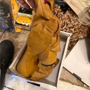 Source Unknown Mustard Knot-Accent Leatherette Mules